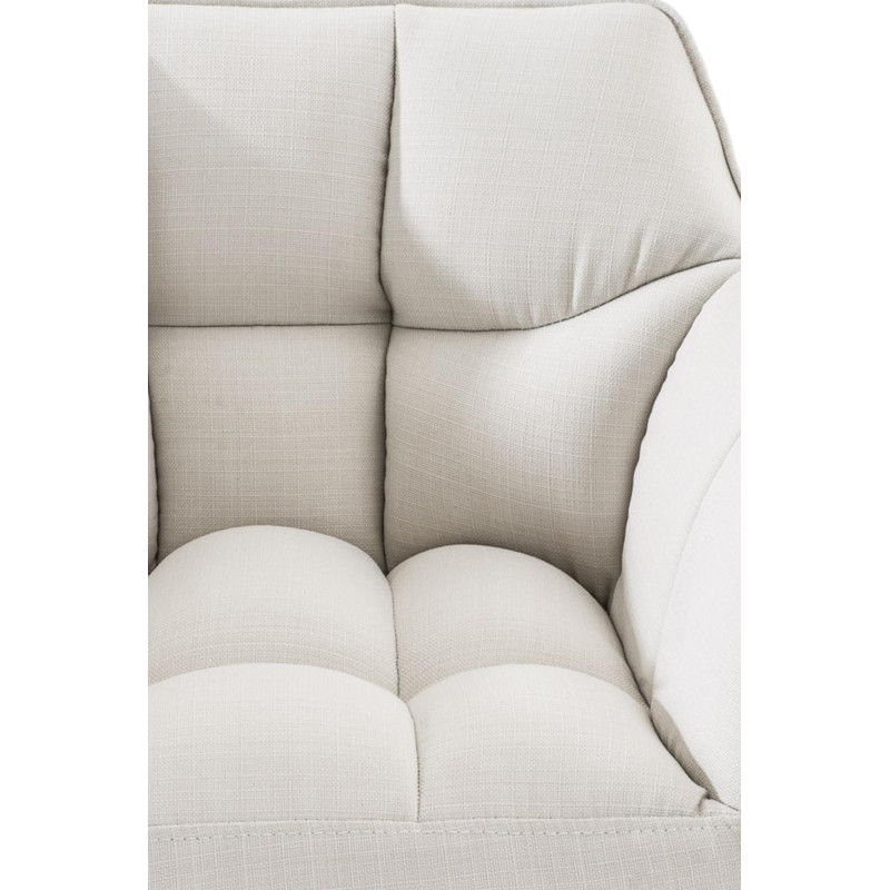 Sgabello da bar Damaso B, tessuto con struttura a 4 gambe, bianco