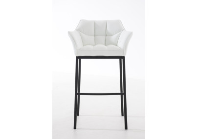 Taburete de bar Damaso B con estructura de 4 patas, blanco