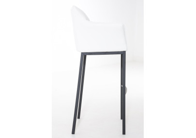 Sgabello da bar Damaso B con struttura a 4 gambe, bianco