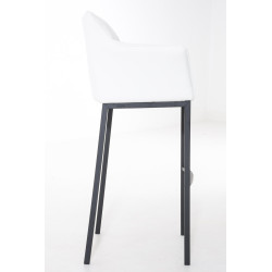 Tabouret de bar Damaso B avec piètement à 4 pieds blanc