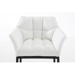 Taburete de bar Damaso B con estructura de 4 patas, blanco