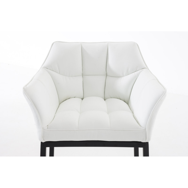 Sgabello da bar Damaso B con struttura a 4 gambe, bianco