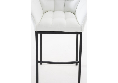 Sgabello da bar Damaso B con struttura a 4 gambe, bianco
