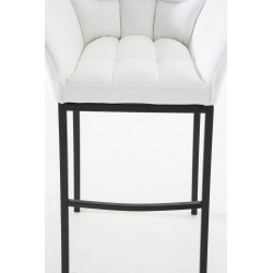 Taburete de bar Damaso B con estructura de 4 patas, blanco