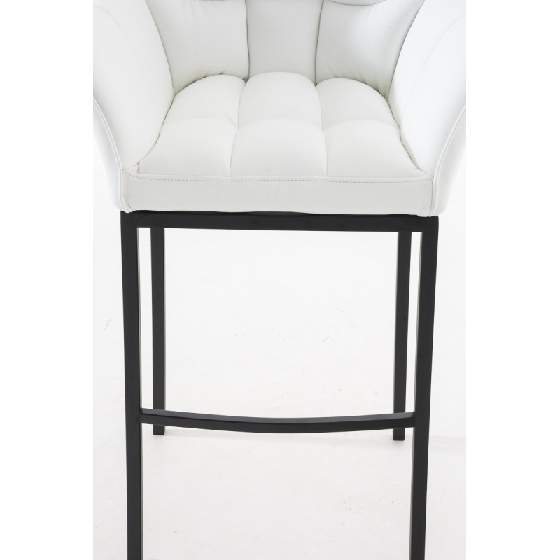 Tabouret de bar Damaso B à piètement 4 pieds, blanc