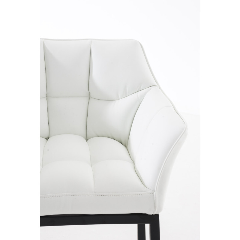 Taburete de bar Damaso B con estructura de 4 patas, blanco