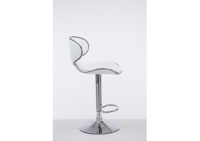 Tabouret de bar Las Vegas V2, chromé, blanc