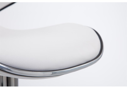 Tabouret de bar Las Vegas V2, chromé, blanc