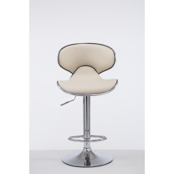 Tabouret de bar Las Vegas V2 chromé crème