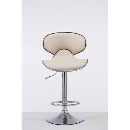 Tabouret de bar Las Vegas V2 chromé crème