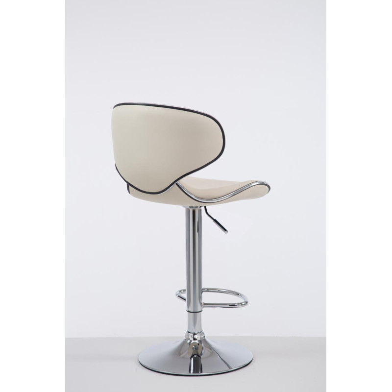 Tabouret de bar chromé Las Vegas V2 crème
