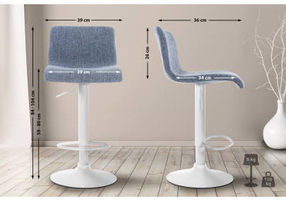 Tabouret de bar en tissu Hoover, bleu
