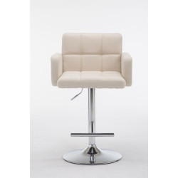Banqueta de bar Los Angeles em tecido C creme