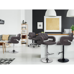 Tabouret de bar Dublin, tissu C gris foncé