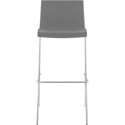 Taburete de bar Hoover, cromado, estructura de 4 patas, gris