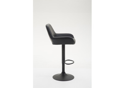 Taburete de bar Braga, imitación de cuero, negro