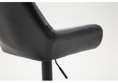 Tabouret de bar Braga, similicuir, noir