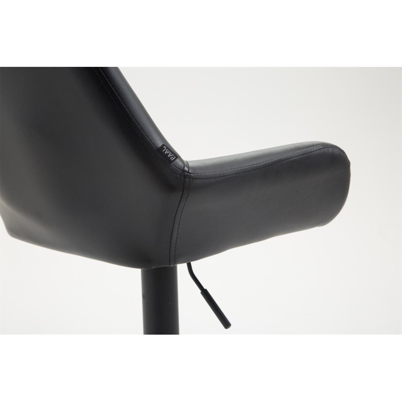 Tabouret de bar Braga, similicuir, noir