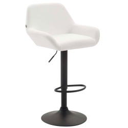 Tabouret de bar Braga, similicuir, blanc