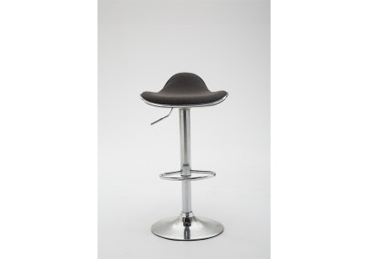 Tabouret de bar Shanghai, tissu, chrome, gris foncé
