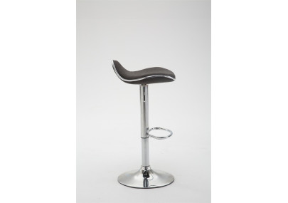 Tabouret de bar Shanghai, tissu, chrome, gris foncé