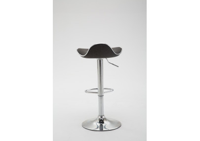 Tabouret de bar Shanghai, tissu, chrome, gris foncé