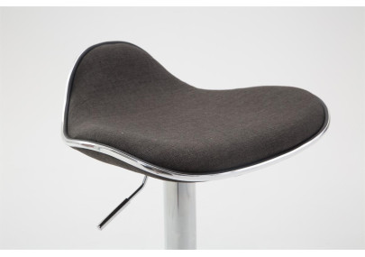 Taburete de bar Shanghai, tapizado, cromado, gris oscuro