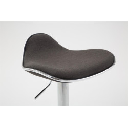 Banqueta de bar Shanghai, tecido, cromado, cinza escuro