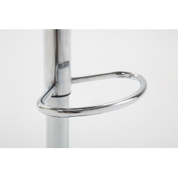 Tabouret de bar Shanghai, tissu, chrome, gris foncé