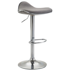 Tabouret de bar Shanghai, tissu, chrome gris clair