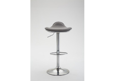 Tabouret de bar Shanghai, tissu, chrome, gris clair