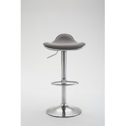 Tabouret de bar Shanghai, tissu, chrome, gris clair