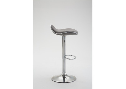 Tabouret de bar Shanghai, tissu, chrome, gris clair