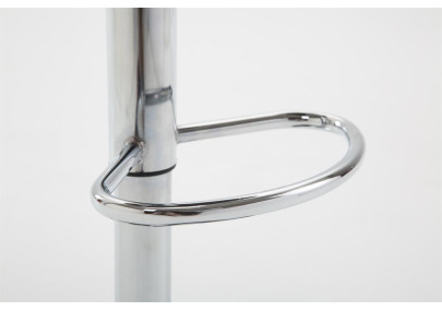 Tabouret de bar Shanghai, tissu, chrome, gris clair