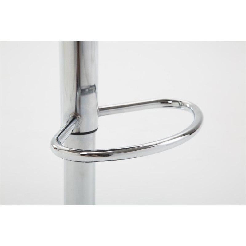 Tabouret de bar Shanghai, tissu, chrome, gris clair