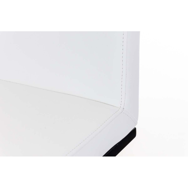 Taburete de bar Panamá B, imitación de cuero, blanco