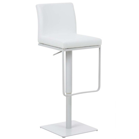 Tabouret de bar Panama W en similicuir blanc