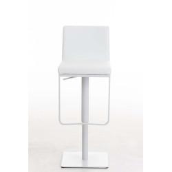 Tabouret de bar Panama W en similicuir blanc