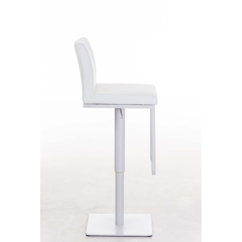 Taburete de bar Panamá W, imitación de cuero, blanco