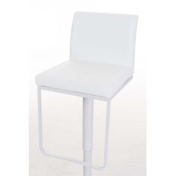 Tabouret de bar Panama W en similicuir blanc