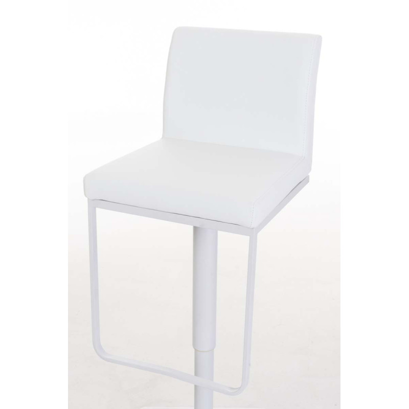 Tabouret de bar Panama W en similicuir blanc