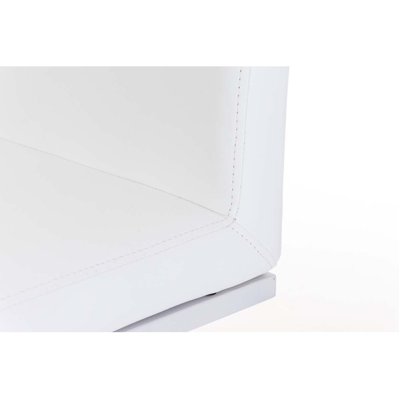 Taburete de bar Panamá W, imitación de cuero, blanco