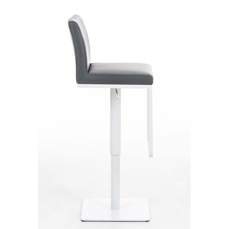 Tabouret de bar Panama W en similicuir gris