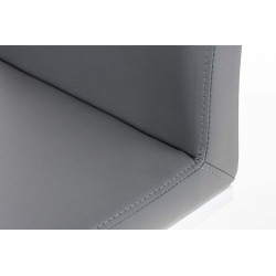Taburete de bar Panamá W, imitación de cuero, gris