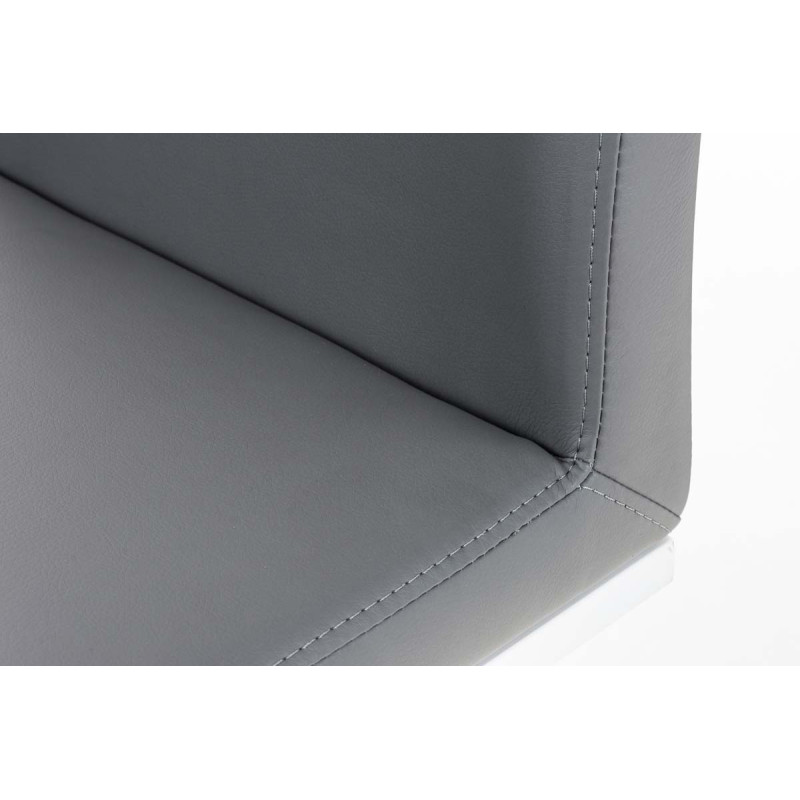 Tabouret de bar Panama W en similicuir gris