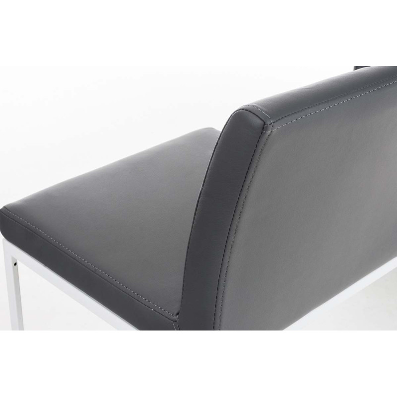 Taburete de bar Panamá W, imitación de cuero, gris