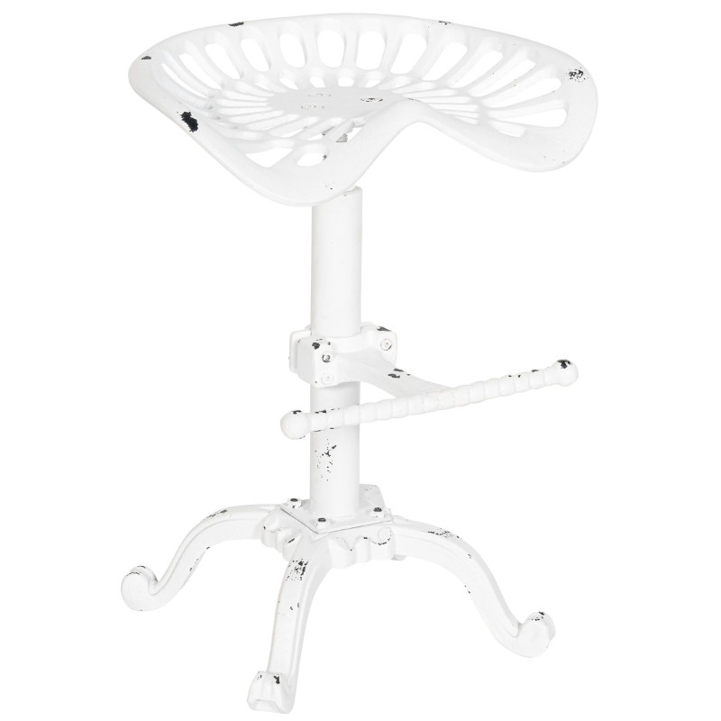 Tabouret de bar Butch, blanc antique