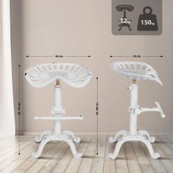 Banqueta de bar Butch, branco antigo