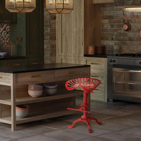Sgabello da bar rosso Butch