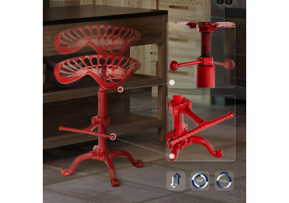 Sgabello da bar rosso Butch